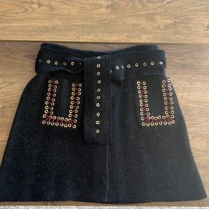 Rosie Neim/ Rosie Neira grey black wool short skirt, size medium